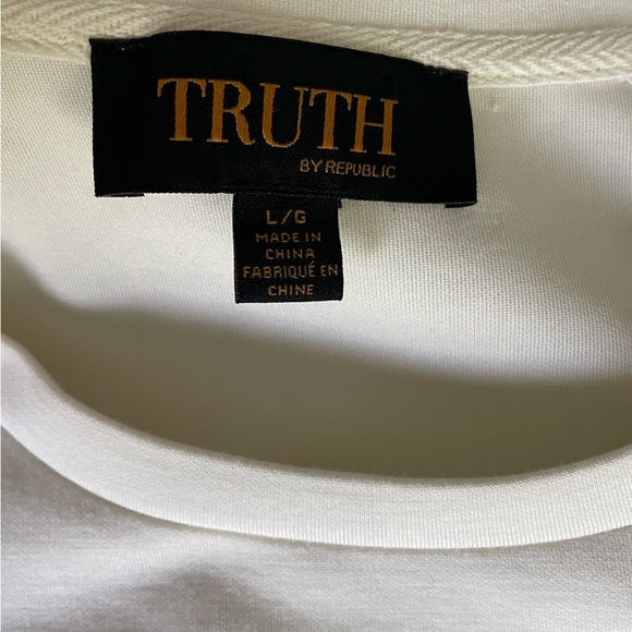 Truth by Republic | Cream puff sleeve top 3/4 sleeve modal blend blouse sz L - Picture 11 of 11